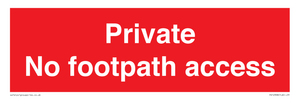 Private No footpath access